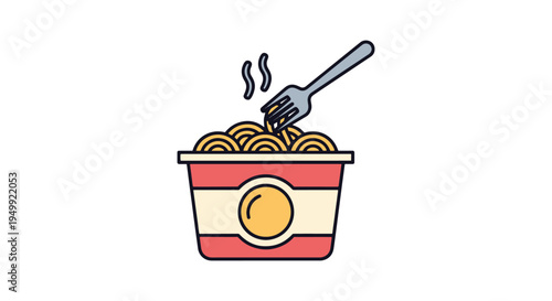 Noodle Plate Line art vector digital abstract colorful