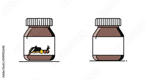 Nutella Style Spread Line art simple artistic abstract color illustration