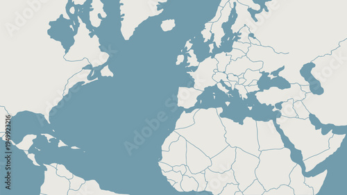 A detailed map of the world showing continents and oceans in a muted color scheme