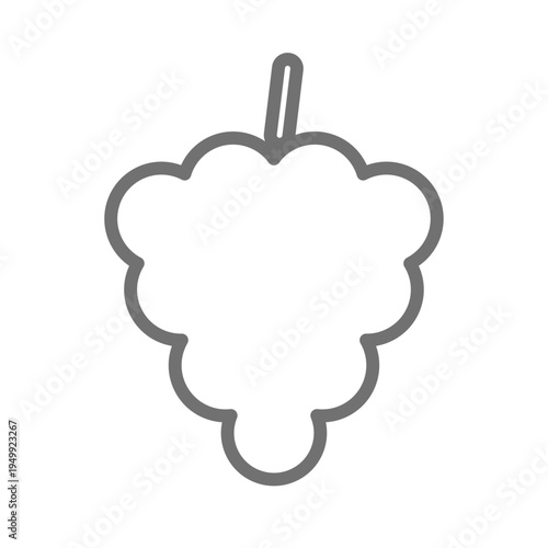 ぶどうのシンプルな線画アイコン モノクロの果物イラスト