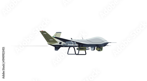 Military Drone Armed and Ready for Aerial Surveillance.