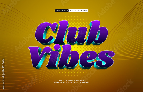 Club Vibes Editable Text Effect - Modern Rhythm Typography for Audio and Entertainment Design