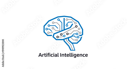 Artificial Intelligence Brain Illustration Concept.
