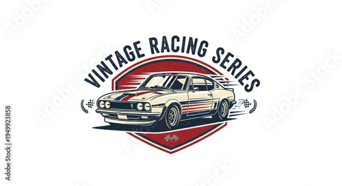 Vintage Racing Series Logo Featuring a Classic Muscle Car.