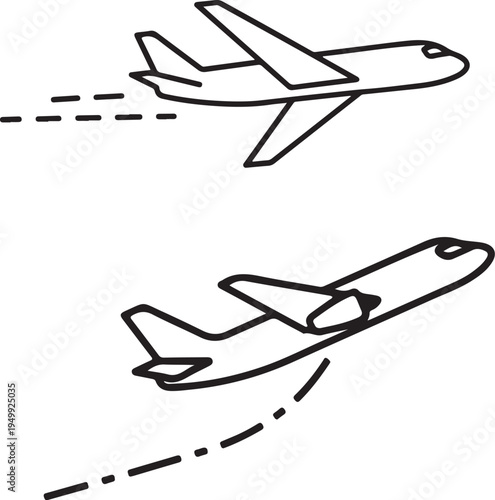 Thin lines icons set for user interfaces.Airplane and Flight,floral,love, Icons Set -  Vector.