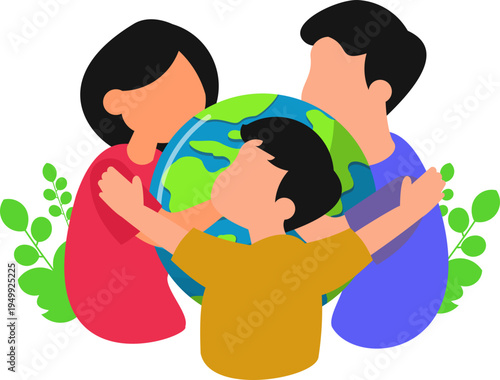 People Hugging Earth Environmental Earth Day