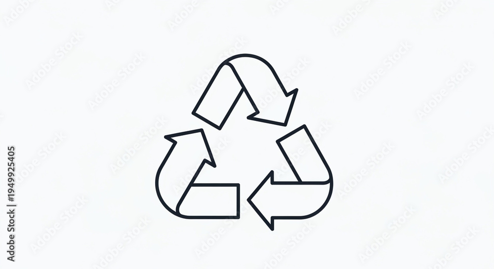 Obraz premium minimalist recycling symbol vector icon isolated on white background