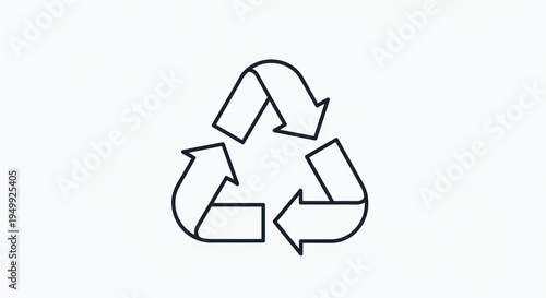 minimalist recycling symbol vector icon isolated on white background