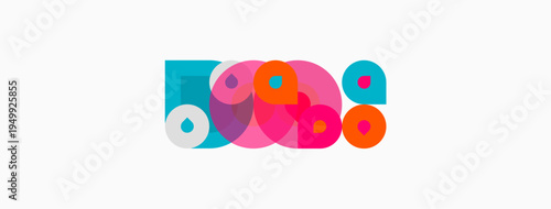 Colorful overlapping circles create abstract design. Bright hues suggest playfulness, modern aesthetic. Simple shapes dominate composition.