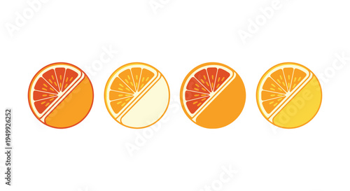 Orange Slice Line art vector minimal abstract color design