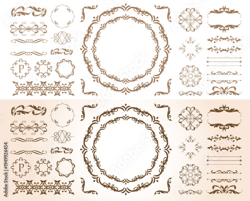 Fashionable frame. Design template. A set of gorgeous foreheads.
