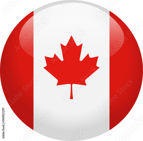 Canada National Flag Globe Symbol Design 