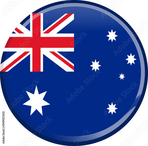 Australia National Flag Circular Badge Icon Design
