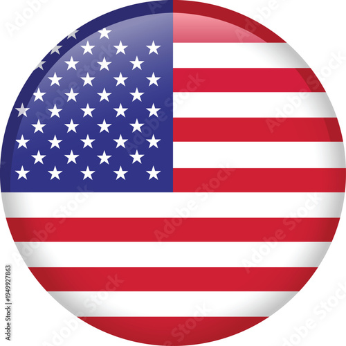 USA National Flag Round Button Emblem Design