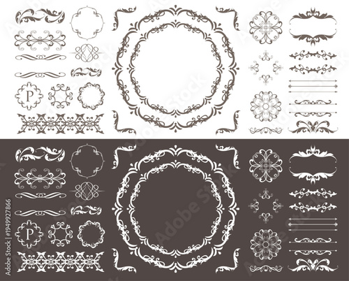 Fashionable frame. Design template. A set of gorgeous foreheads.
