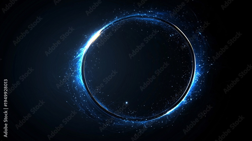 Obraz premium Blue glowing ring