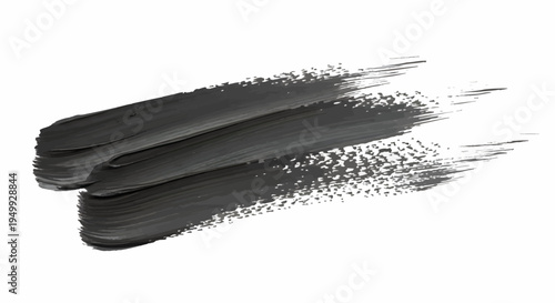 Dark gray paint smear on white background
