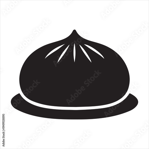 Chinese New Year Steamed dumpling baozi dim sum food silhouette