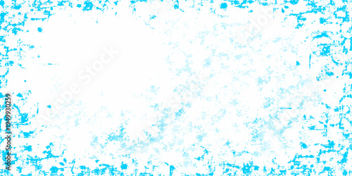 Vector Abstract ethereal artistic blue texture pattern border design and icy fractal cold backdrop and blank empty space for text.