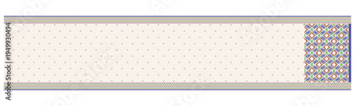 Horizontal Decorative Border with Dotted and Geometric Patterns