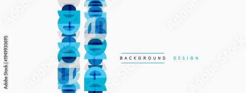 Abstract vertical lines, blue shades, offset layers create dynamic visual effect. Minimalist design, clean background.