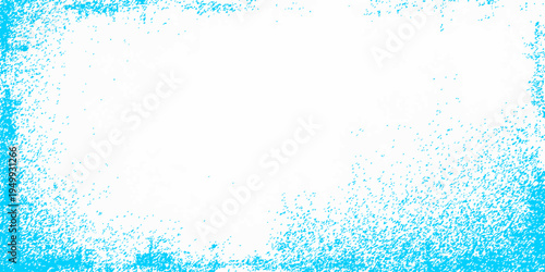 Vector Abstract turquoise border with grunge texture, vibrant azure hue and rough design and irregular artistic frame and modern style artistic edges.