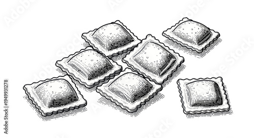 Hand-drawn Ravioli Illustration