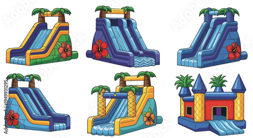 Inflatable Water Slides and Bounce House Collection for Summer Fun