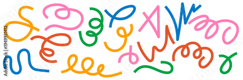 Colorful Hand Drawn Doodle Letters Set - Playful Scribble Alphabet Vector Illustration