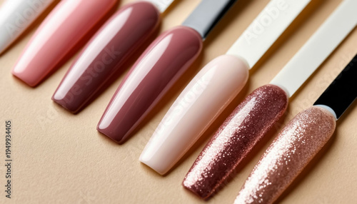 Set of Press on Nails with Nude Polish Swatches Coloring Page