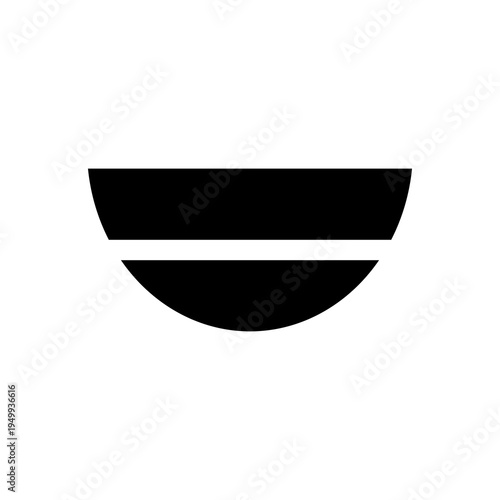 minimalist black bowl icon vector illustration. modern kitchenware dish icon graphic element. this versatile vector icon shows a bowl-shaped symbol ideal for menus and culinary apps