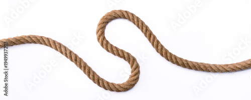 Thick rope on white background