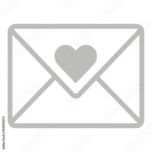Envelope With Heart Outline Vector Icon