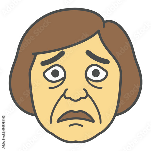 Scared Face Outline Vector Icon