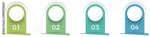 Infographic template with four options or steps with place for icons and text