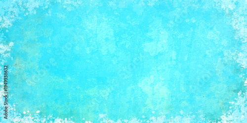 Vector Vivid aqua hue with frost frame creates the captivating scene, offers space for text and cool shades of cyan that exude tranquility and refreshing coolness, creating unique composition