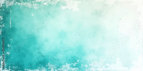Vector Abstract aquamarine gradient background with textured edges and blurred effect create evocative visual aesthetic with vibrant shades with aesthetic harmony and design space ready for use