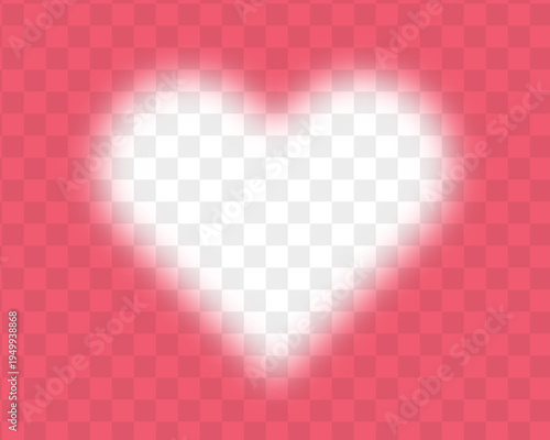 Realistiс shadow overlay effect. Heart shape frame with red light