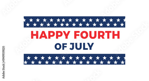 Happy Fourth of July patriotic banner vector