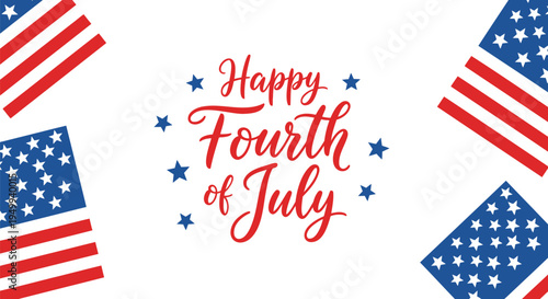 Happy Fourth of July patriotic vector illustration