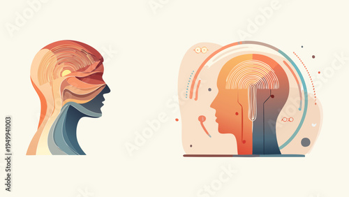 Conceptual art illustrating the convergence of human intellect and digital consciousness, representing brain activity, neural pathways, and the essence of artificial intelligence