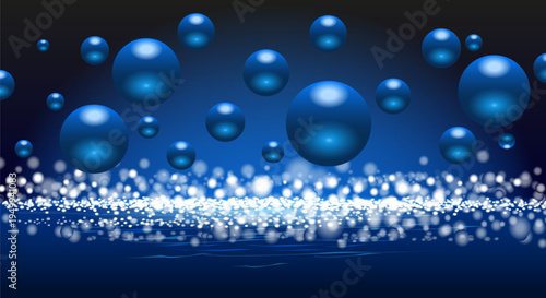 Blue water drops background