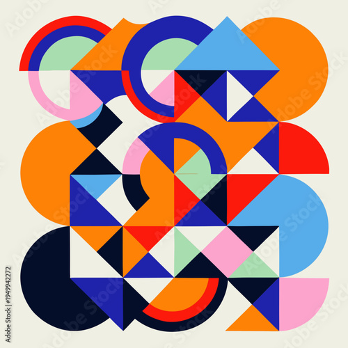 Geometric shapes abstract design background for wallpaper or cover art