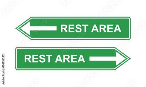 Informative Road Sign Set for Rest and Service Areas