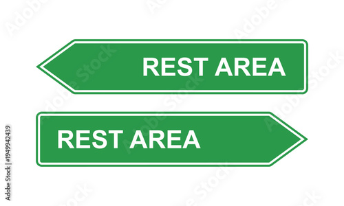 Informative Road Sign Set for Rest and Service Areas