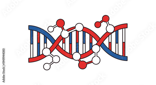 The detailed illustration depicts a DNA double helix structure consisting of nucleotides and phosphate groups prominently displayed in a scientific graphic.