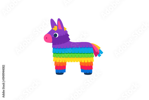 A colorful donkey pinata vector illustration isolated on a white