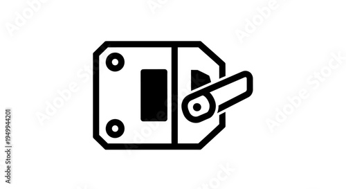 An illustration depicts a simple electronic device with a switch on the right side and a rectangular panel on the left, showcasing Graphic design elements.