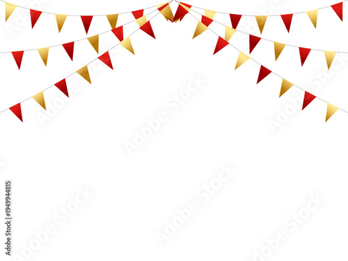 ガーランド三角ひも、曲線、m金10赤F1