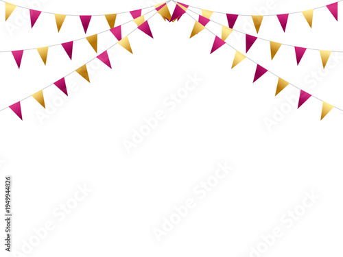 ガーランド三角ひも、曲線、m金12マゼンタF1